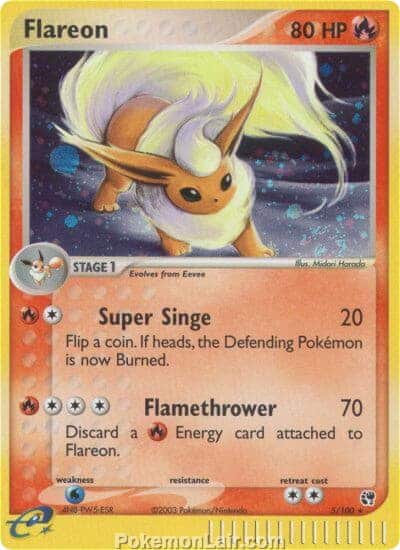 2003 Pokemon Trading Card Game EX Sandstorm Price List 5 Flareon