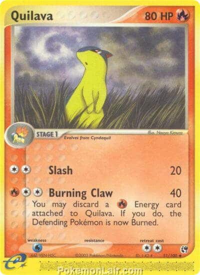2003 Pokemon Trading Card Game EX Sandstorm Price List 51 Quilava