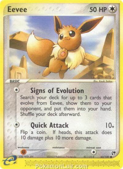 2003 Pokemon Trading Card Game EX Sandstorm Price List 63 Eevee
