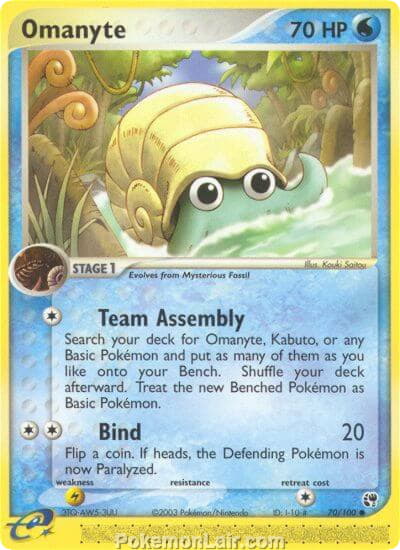 2003 Pokemon Trading Card Game EX Sandstorm Price List 70 Omanyte