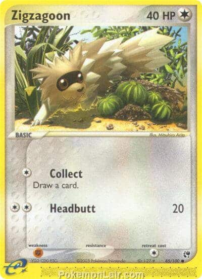 2003 Pokemon Trading Card Game EX Sandstorm Price List 85 Zigzagoon