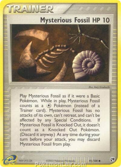 2003 Pokemon Trading Card Game EX Sandstorm Price List 91 Mysterious Fossil