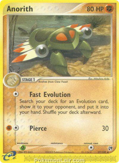 2003 Pokemon Trading Card Game EX Sandstorm Set 27 Anorith