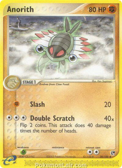 2003 Pokemon Trading Card Game EX Sandstorm Set 28 Anorith
