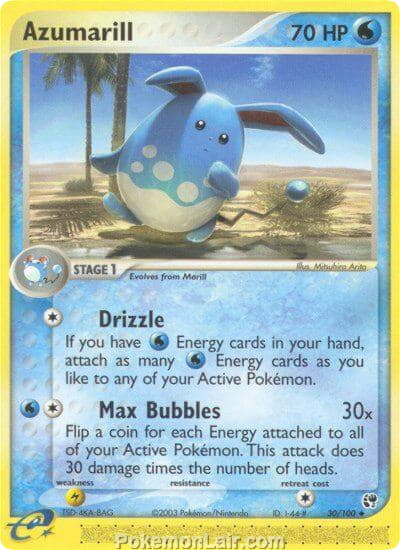 2003 Pokemon Trading Card Game EX Sandstorm Set 30 Azumarill