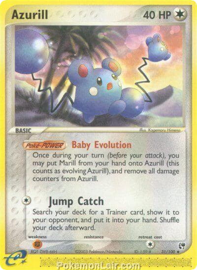 2003 Pokemon Trading Card Game EX Sandstorm Set 31 Azurill