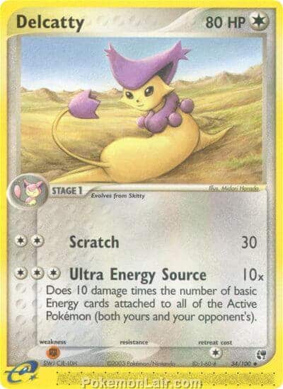 2003 Pokemon Trading Card Game EX Sandstorm Set 34 Delcatty