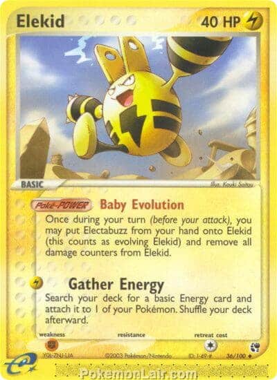 2003 Pokemon Trading Card Game EX Sandstorm Set 36 Elekid