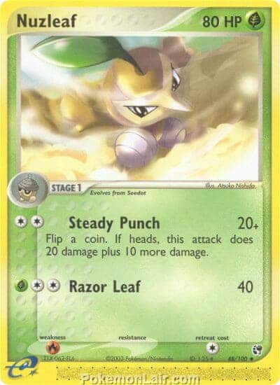 2003 Pokemon Trading Card Game EX Sandstorm Set 48 Nuzleaf