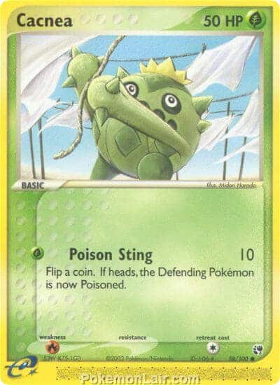 2003 Pokemon Trading Card Game EX Sandstorm Set 58 Cacnea