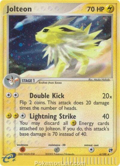 2003 Pokemon Trading Card Game EX Sandstorm Set 6 Jolteon