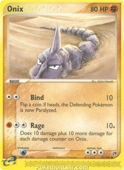 2003 Pokemon Trading Card Game EX Sandstorm Set 71 Onix