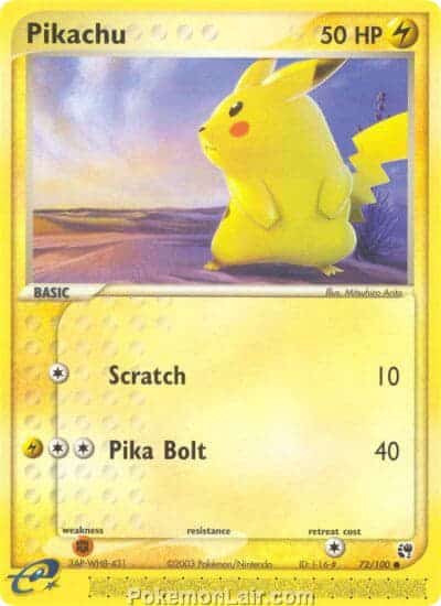 2003 Pokemon Trading Card Game EX Sandstorm Set 72 Pikachu