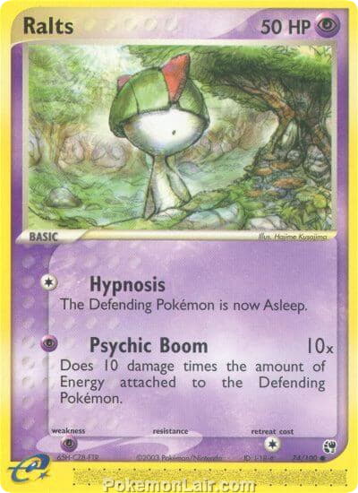 2003 Pokemon Trading Card Game EX Sandstorm Set 74 Ralts