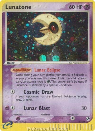 2003 Pokemon Trading Card Game EX Sandstorm Set 8 Lunatone