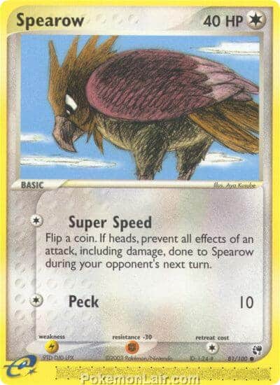 2003 Pokemon Trading Card Game EX Sandstorm Set 81 Spearow