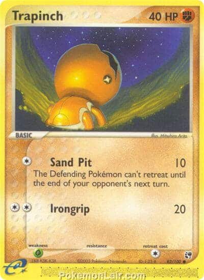 2003 Pokemon Trading Card Game EX Sandstorm Set 82 Trapinch