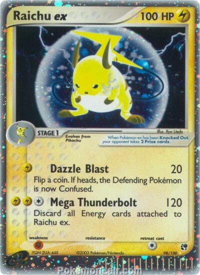 2003 Pokemon Trading Card Game EX Sandstorm Set 98 Raichu EX