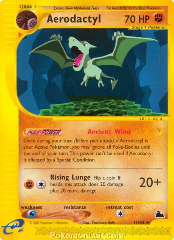 2003 Pokemon Trading Card Game Skyridge Price List 1 Aerodactyl