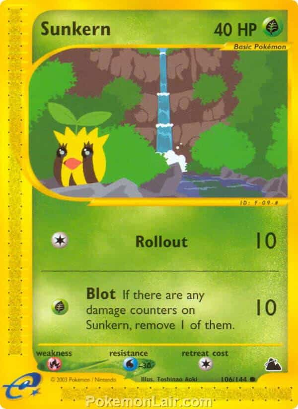 2003 Pokemon Trading Card Game Skyridge Price List 106 Sunkern