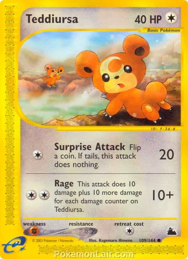 2003 Pokemon Trading Card Game Skyridge Price List 109 Teddiursa