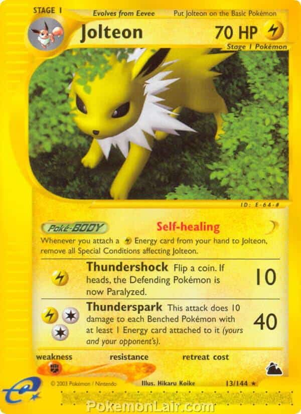 2003 Pokemon Trading Card Game Skyridge Price List 13 Jolteon