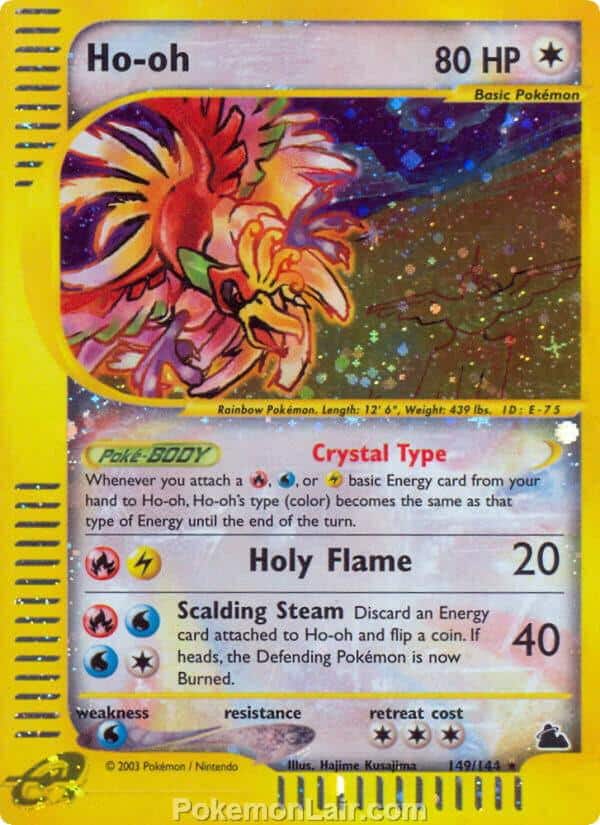 2003 Pokemon Trading Card Game Skyridge Price List 149 Ho oh