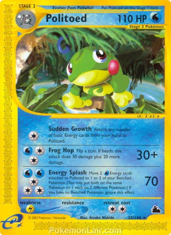 2003 Pokemon Trading Card Game Skyridge Price List 25 Politoed
