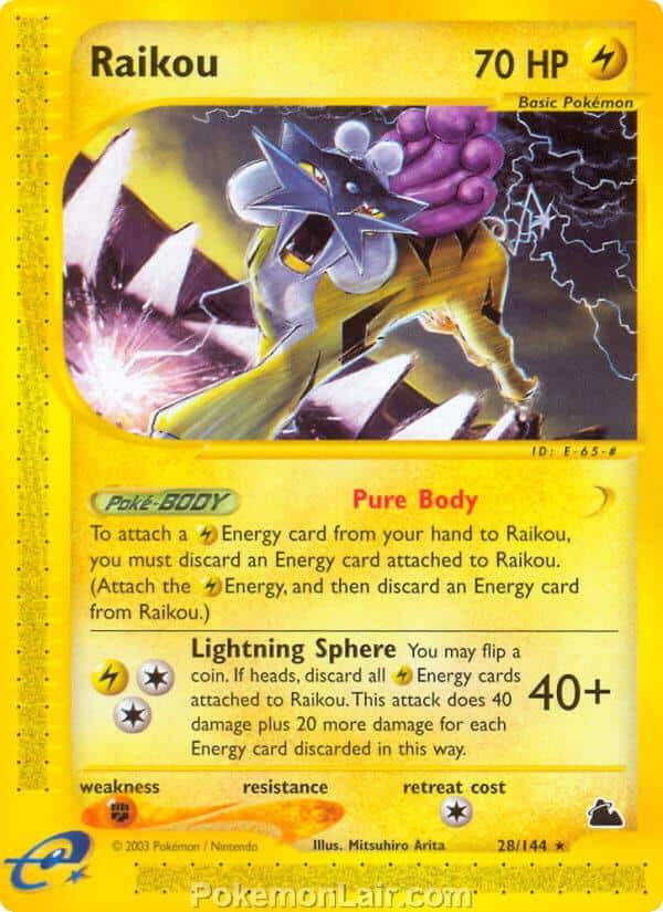 2003 Pokemon Trading Card Game Skyridge Price List 28 Raikou