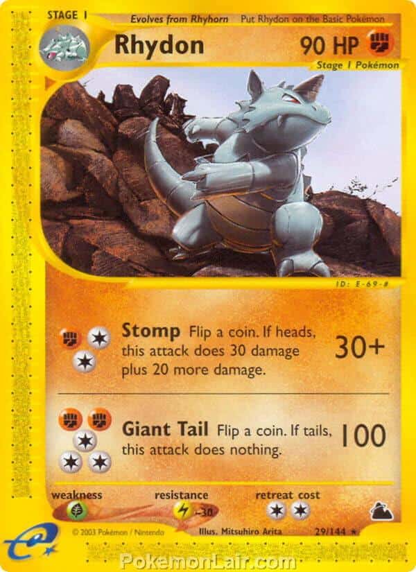 2003 Pokemon Trading Card Game Skyridge Price List 29 Rhydon