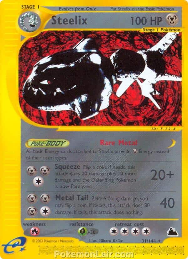 2003 Pokemon Trading Card Game Skyridge Price List 31 Steelix