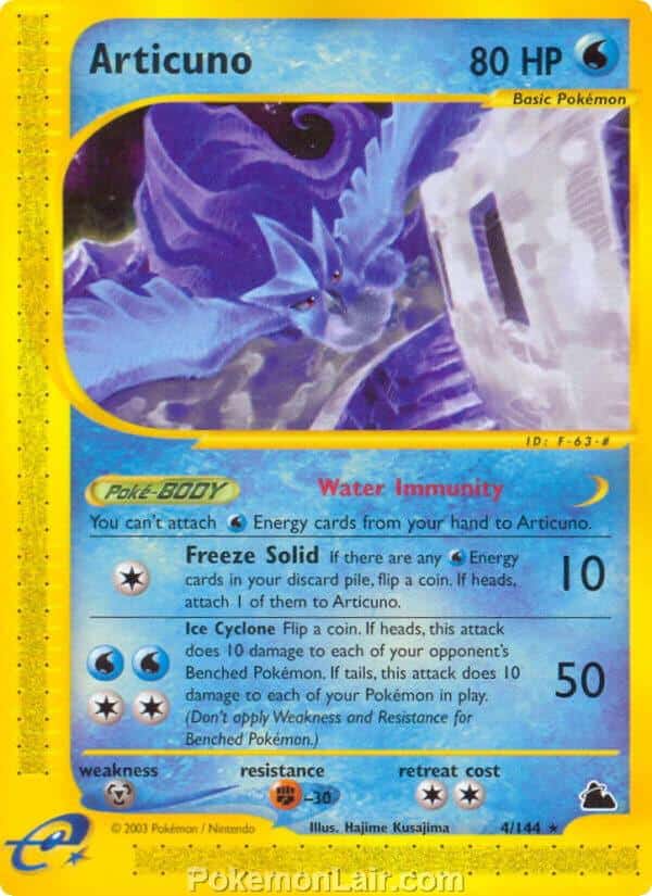 2003 Pokemon Trading Card Game Skyridge Price List 4 Articuno