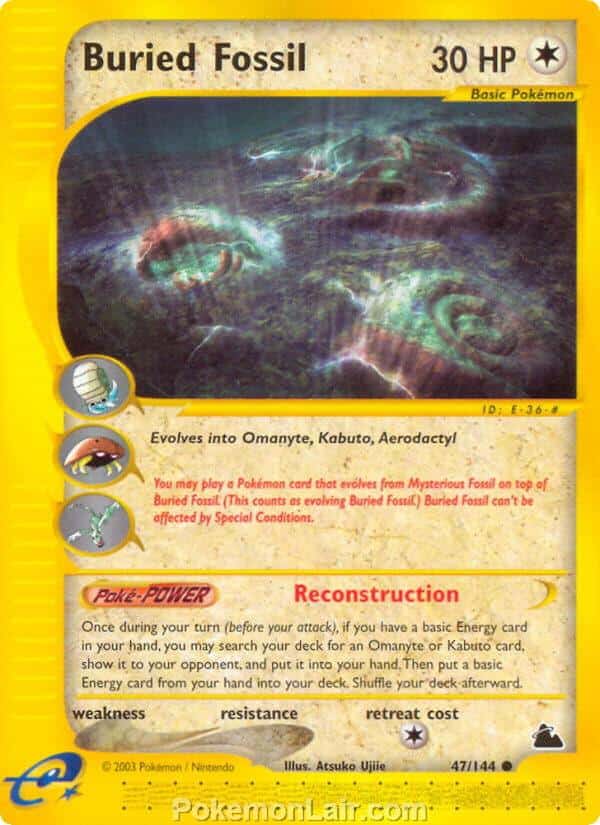 2003 Pokemon Trading Card Game Skyridge Price List 47 Buried Fossil