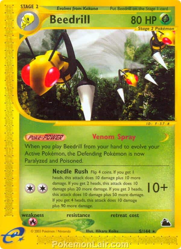 2003 Pokemon Trading Card Game Skyridge Price List 5 Beedrill