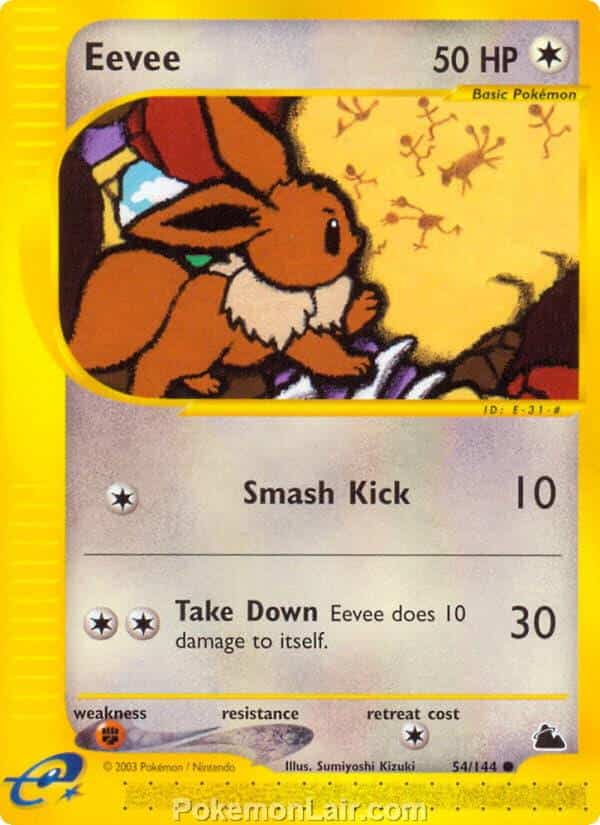 2003 Pokemon Trading Card Game Skyridge Price List 54 Eevee