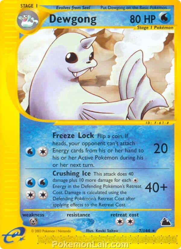 2003 Pokemon Trading Card Game Skyridge Price List 7 Dewgong