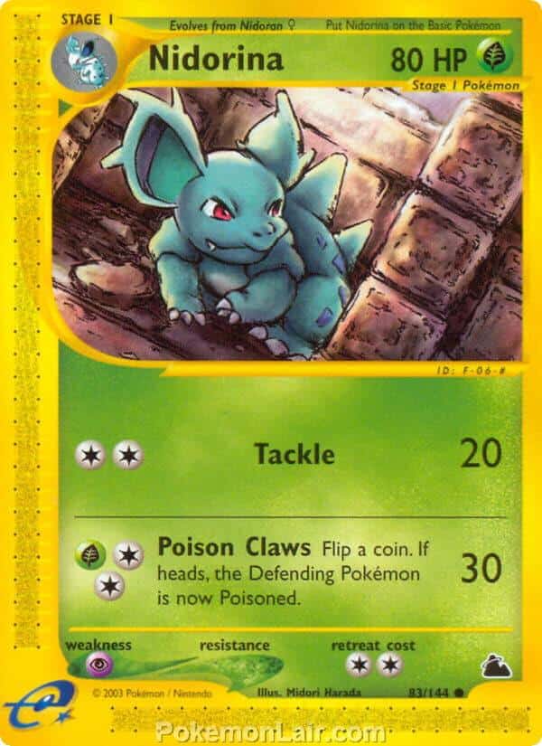 2003 Pokemon Trading Card Game Skyridge Price List 83 Nidorina