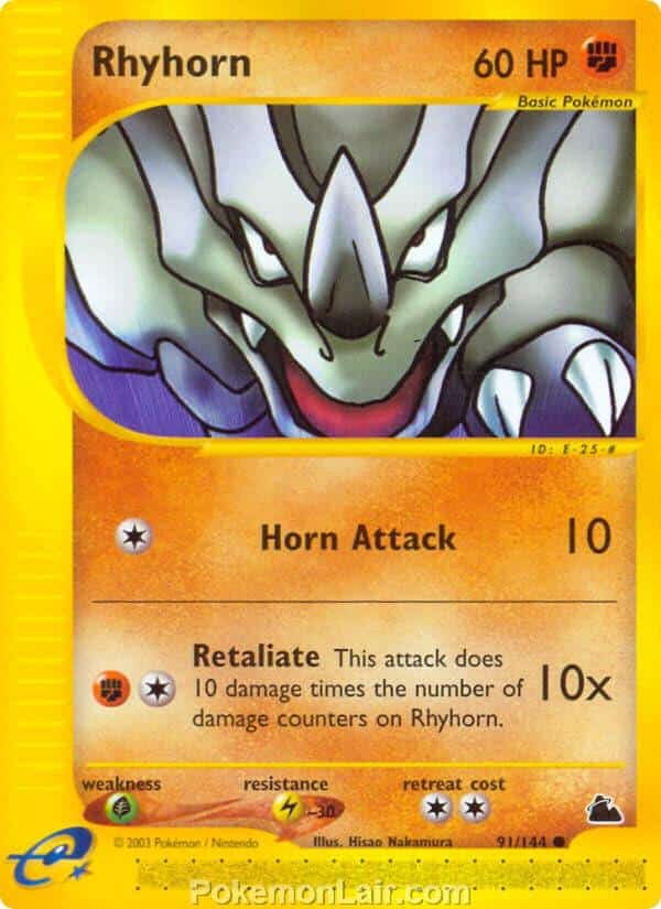 2003 Pokemon Trading Card Game Skyridge Price List 91 Rhyhorn