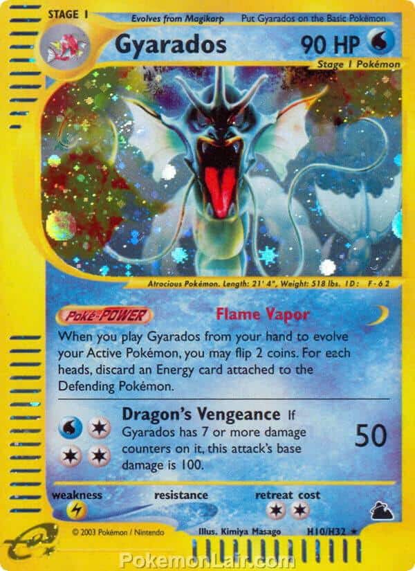 2003 Pokemon Trading Card Game Skyridge Price List H10 Gyarados
