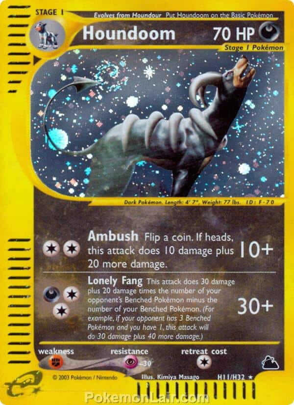 2003 Pokemon Trading Card Game Skyridge Price List H11 Houndoom