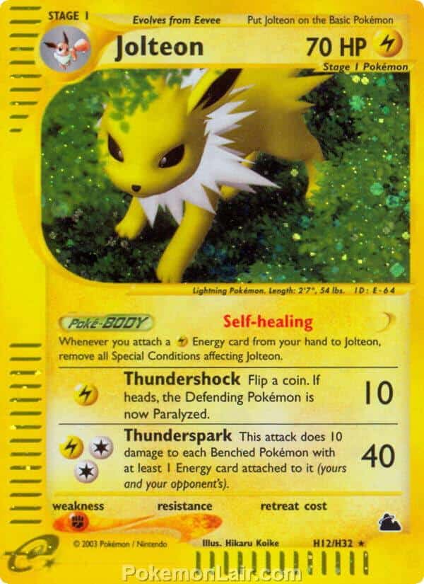 2003 Pokemon Trading Card Game Skyridge Price List H12 Jolteon