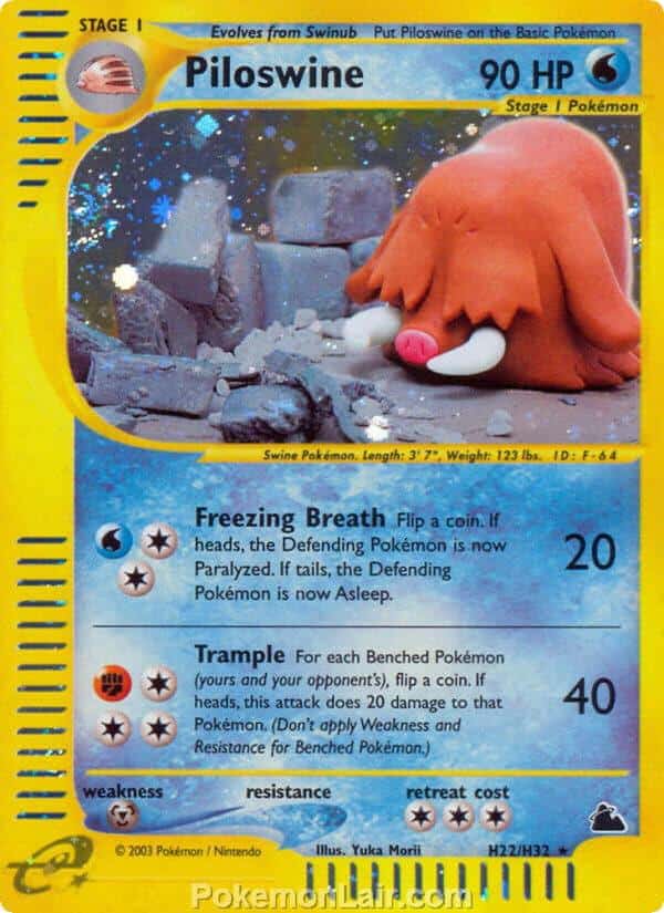 2003 Pokemon Trading Card Game Skyridge Price List H22 Piloswine