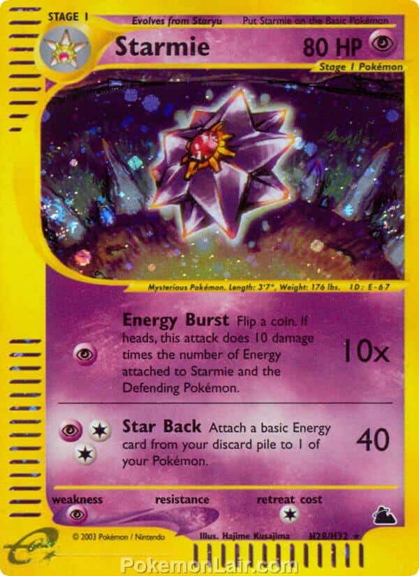 2003 Pokemon Trading Card Game Skyridge Price List H28 Starmie