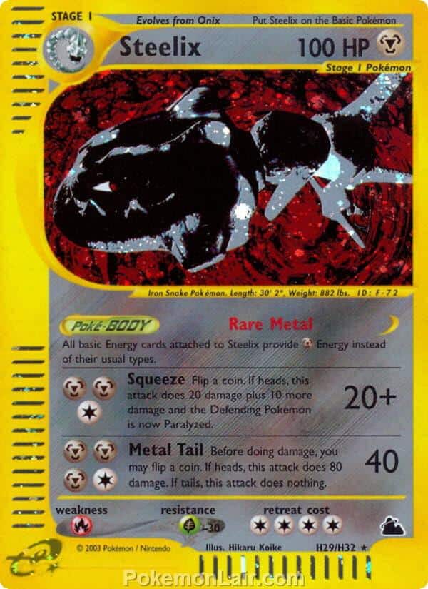 2003 Pokemon Trading Card Game Skyridge Price List H29 Steelix
