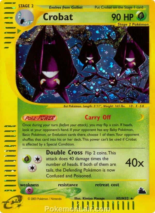 2003 Pokemon Trading Card Game Skyridge Price List H5 Crobat