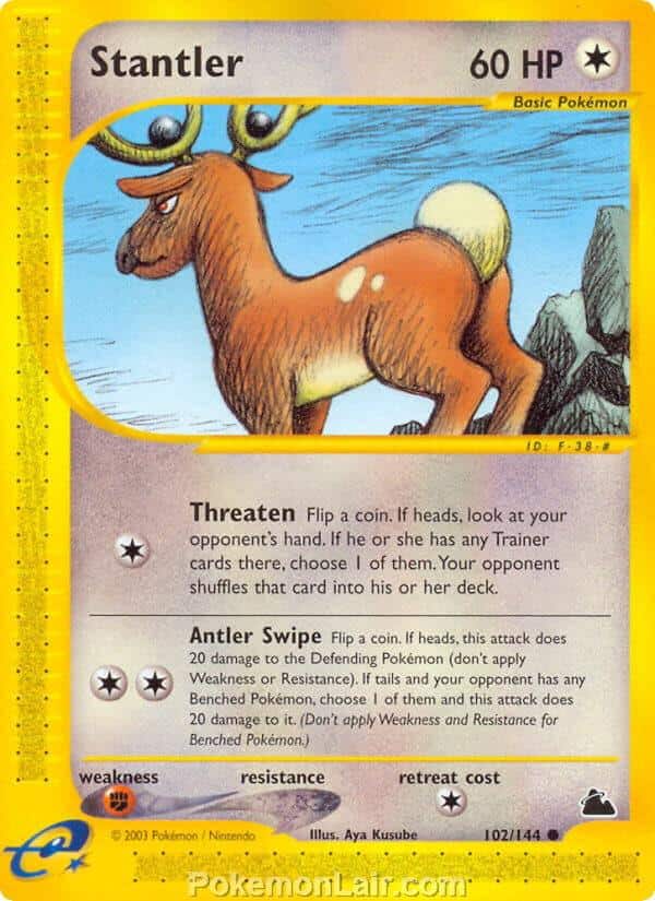 2003 Pokemon Trading Card Game Skyridge Set 102 Stantler
