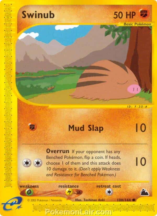 2003 Pokemon Trading Card Game Skyridge Set 108 Swinub