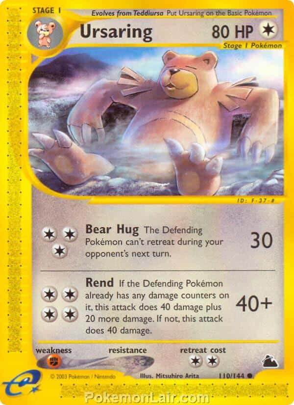 2003 Pokemon Trading Card Game Skyridge Set 110 Ursaring