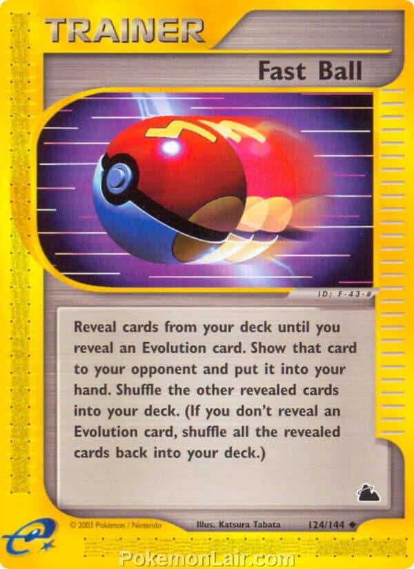 2003 Pokemon Trading Card Game Skyridge Set 124 Fast Ball