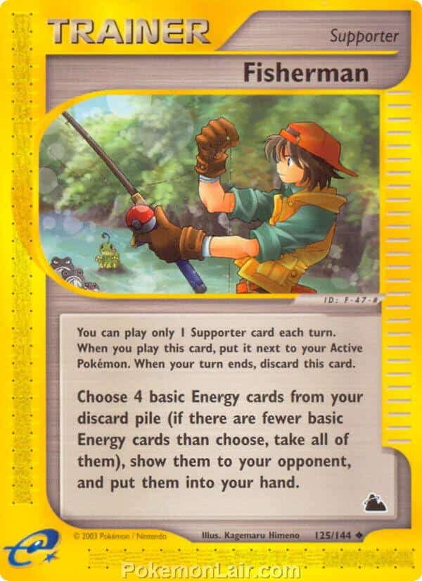 2003 Pokemon Trading Card Game Skyridge Set 125 Fisherman